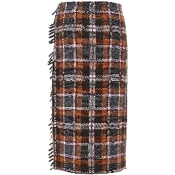 Plaid wrap midi skirt
