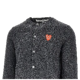 Wool cardigan with Heart patch