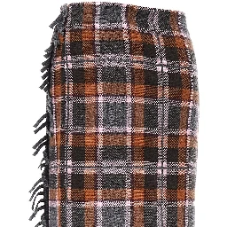 Plaid wrap midi skirt