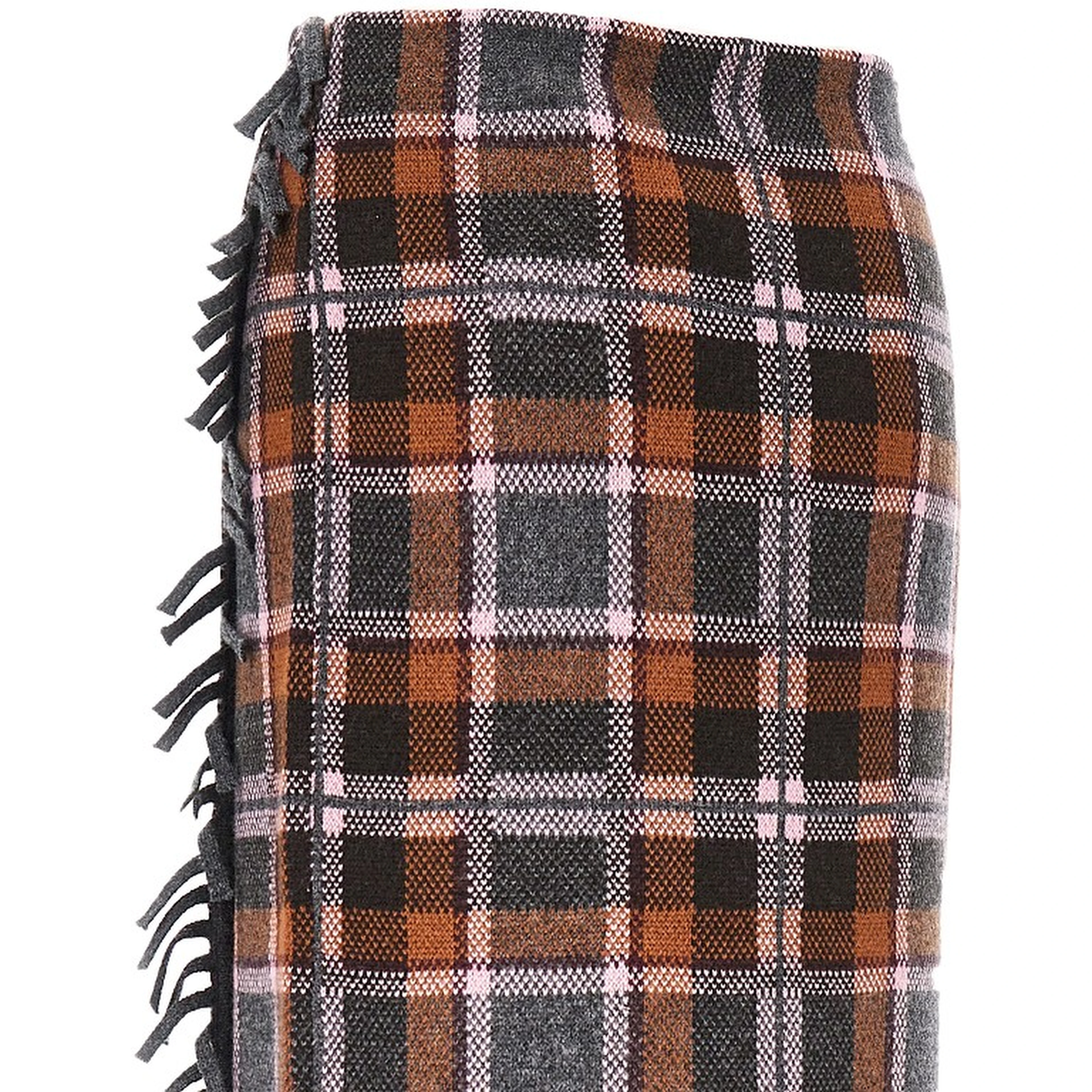 Plaid wrap midi skirt