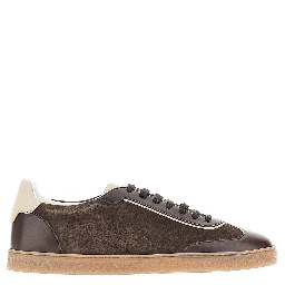 Smooth and suede leather sneakers