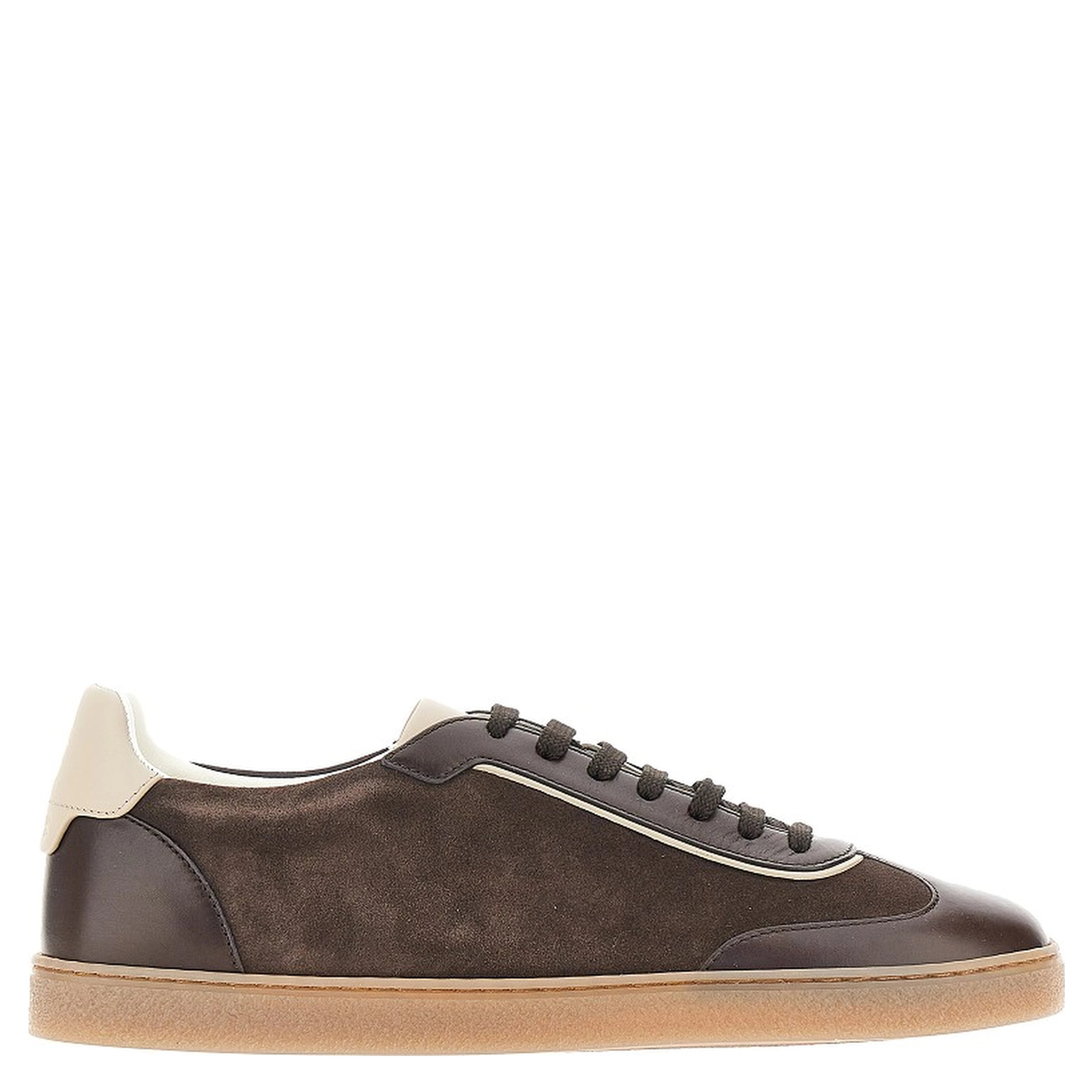 Smooth and suede leather sneakers