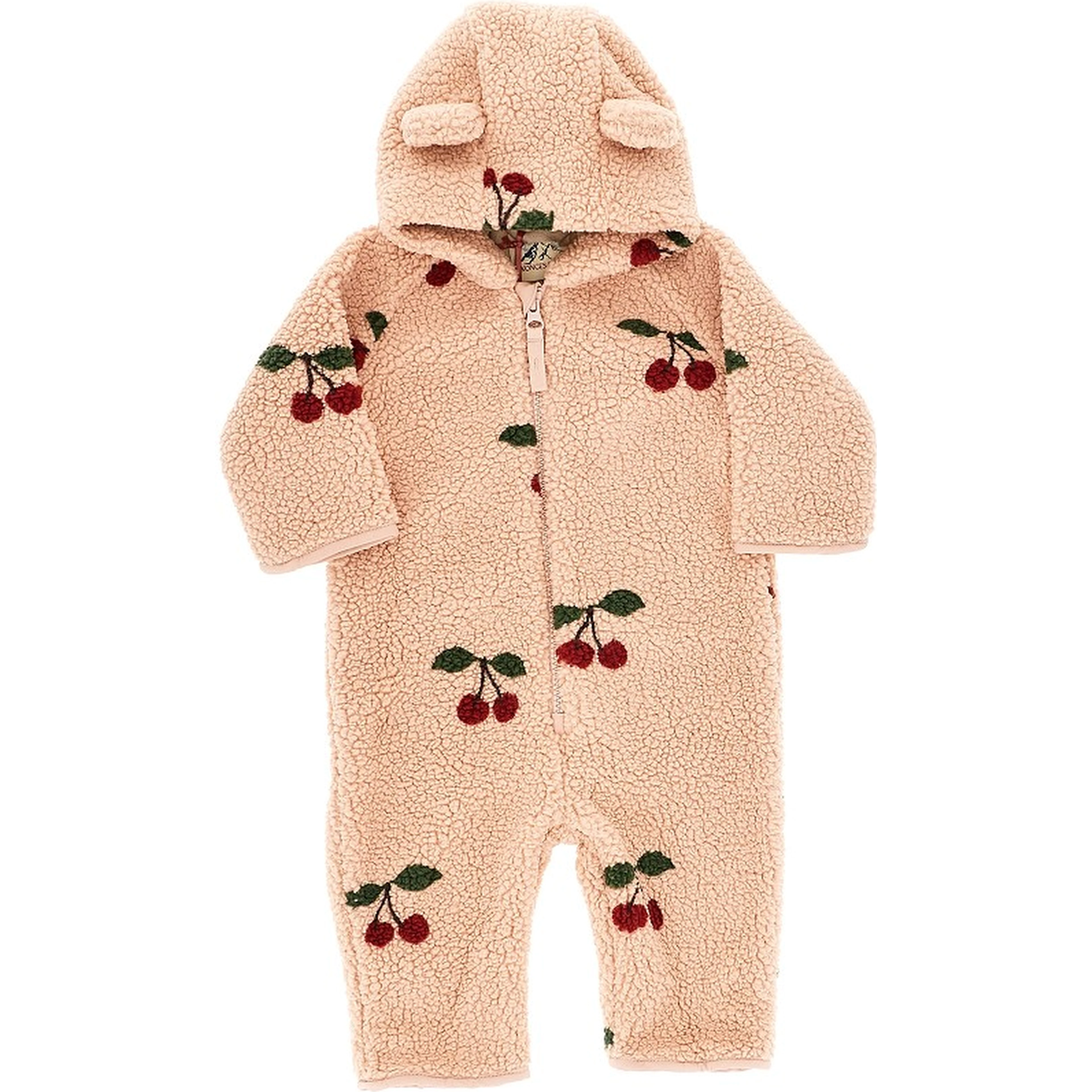 Fleeced long romper suit with Cherry motif