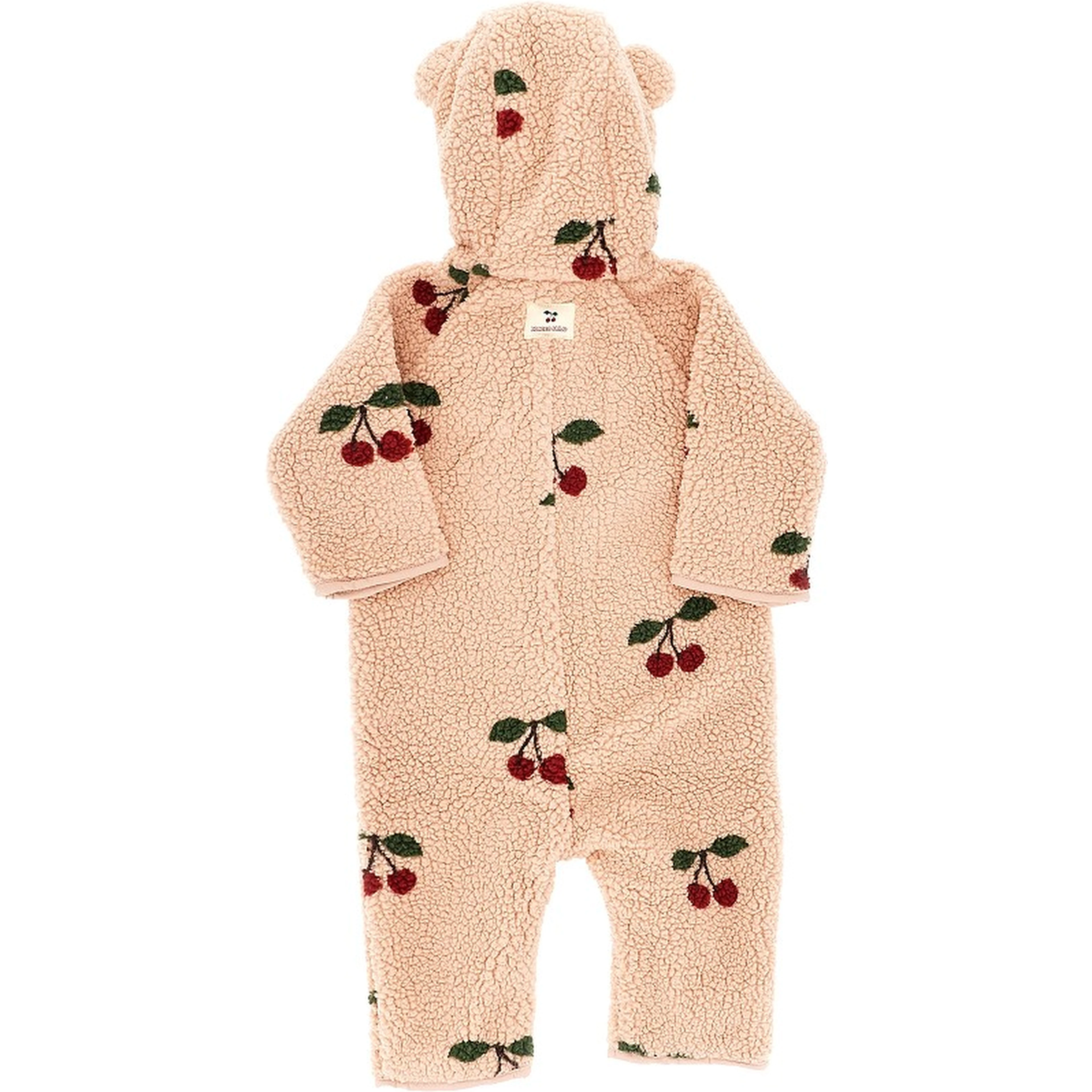 Fleeced long romper suit with Cherry motif