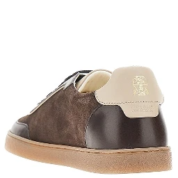 Smooth and suede leather sneakers