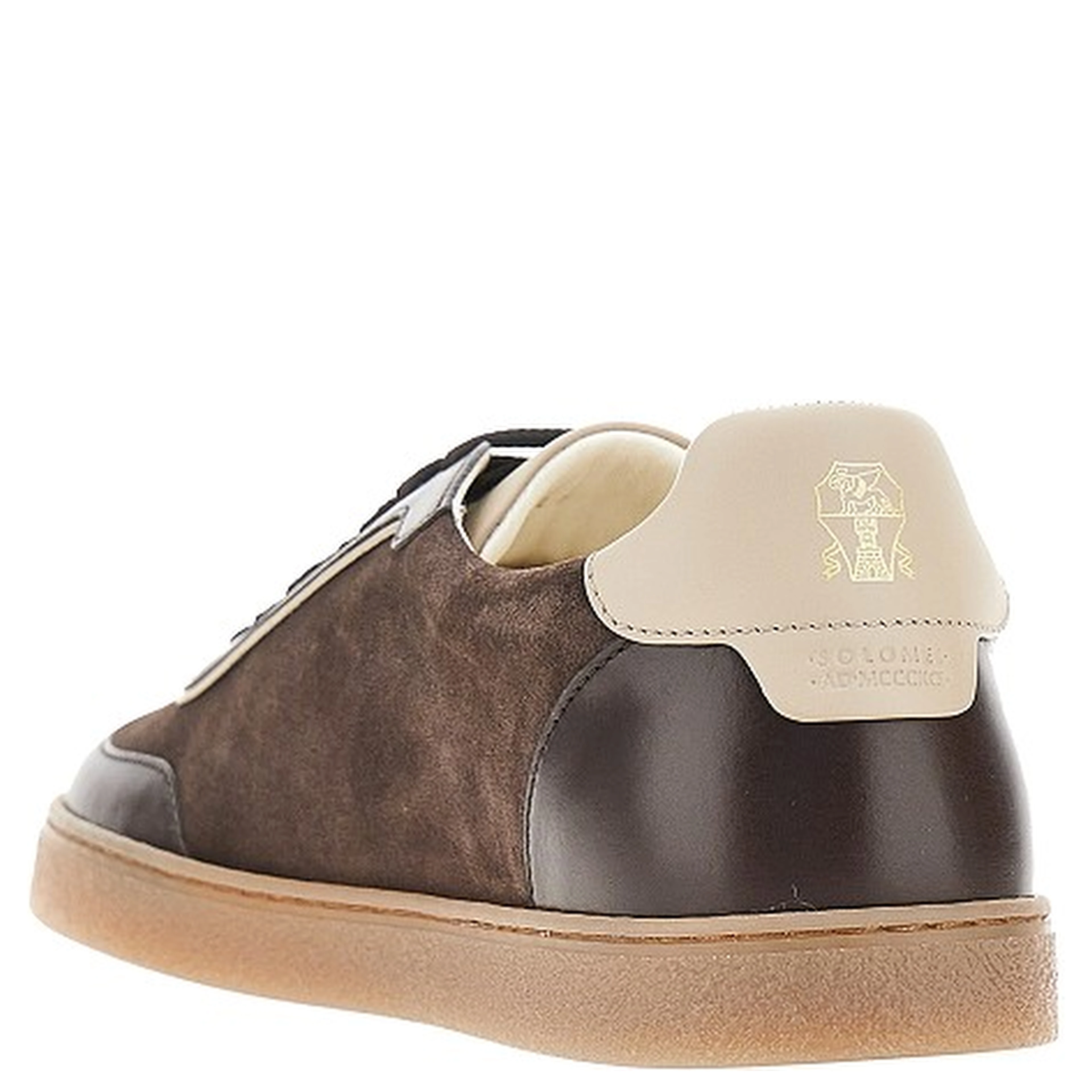 Smooth and suede leather sneakers