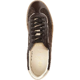 Smooth and suede leather sneakers