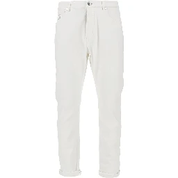Garment-dyed comfort denim pants