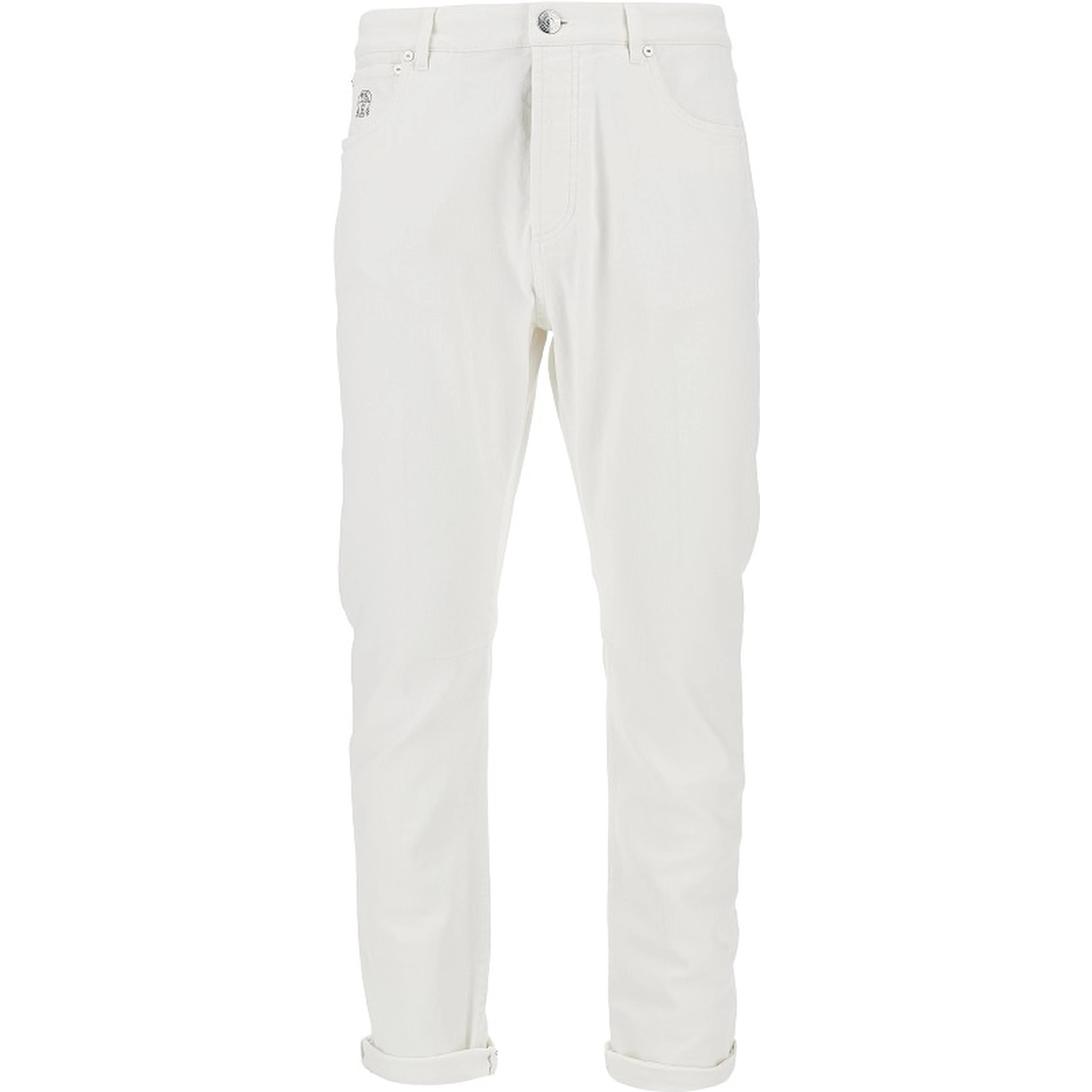 Garment-dyed comfort denim pants