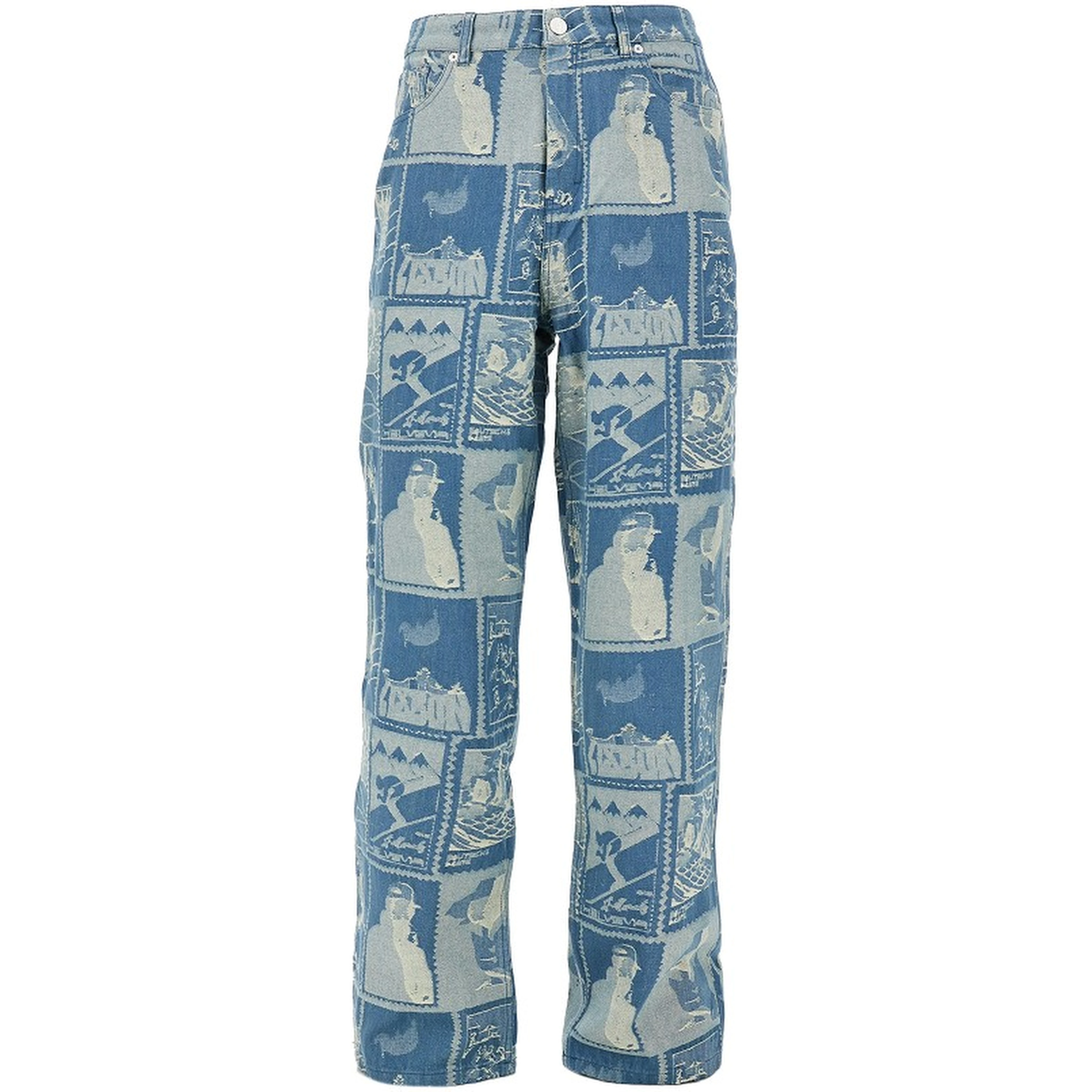 Stamp jacquard denim jeans