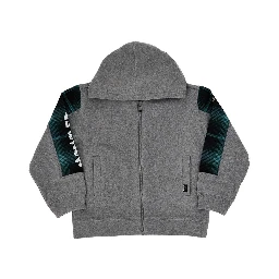 Full-zip hoodie with check intarsia