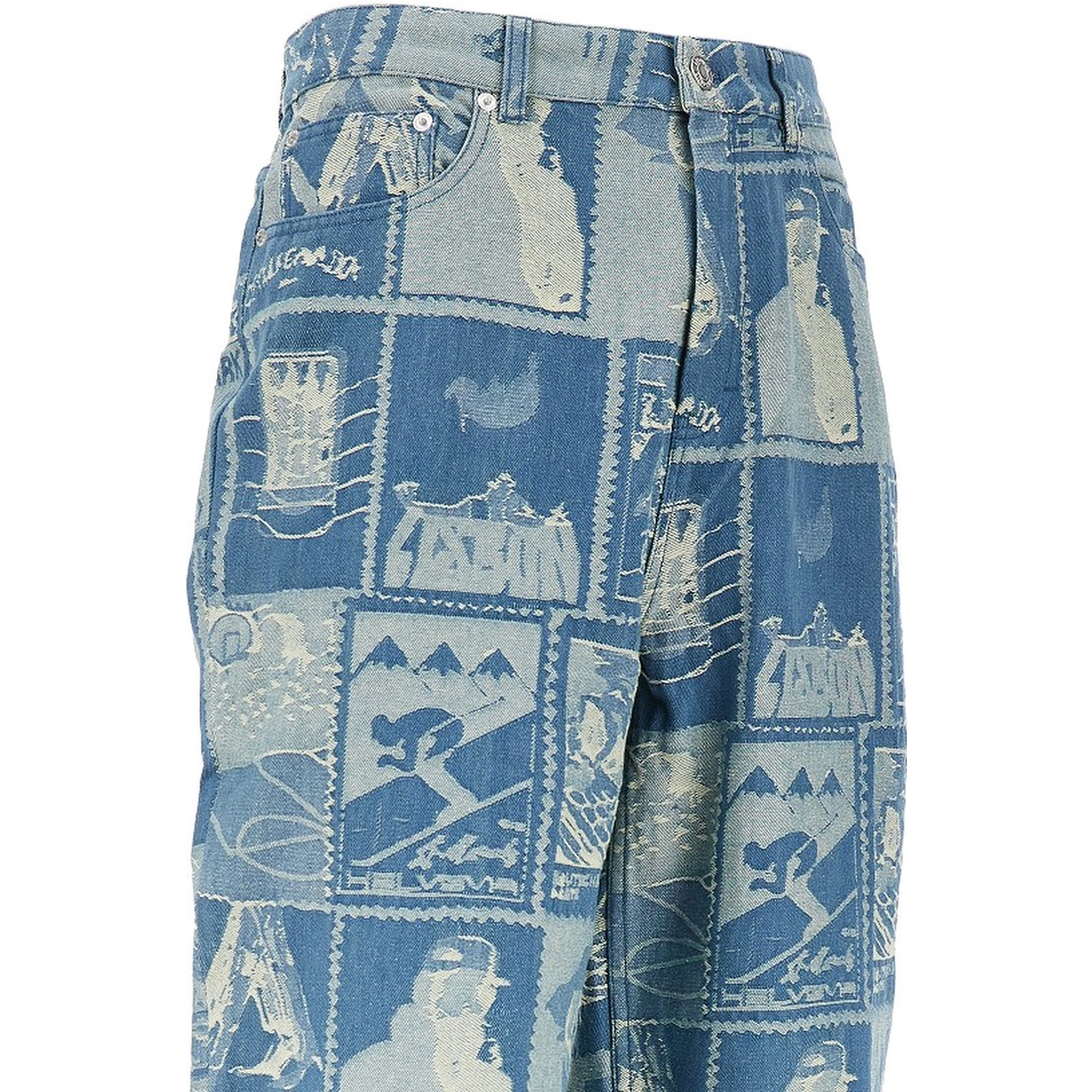 Stamp jacquard denim jeans