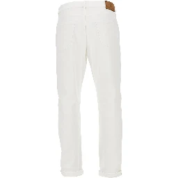 Garment-dyed comfort denim pants