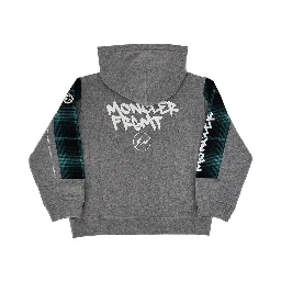 Full-zip hoodie with check intarsia