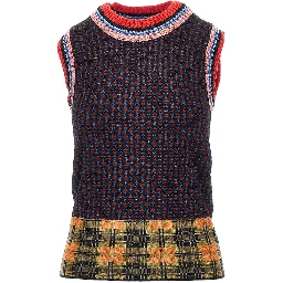 Jacquard wool-blend vest