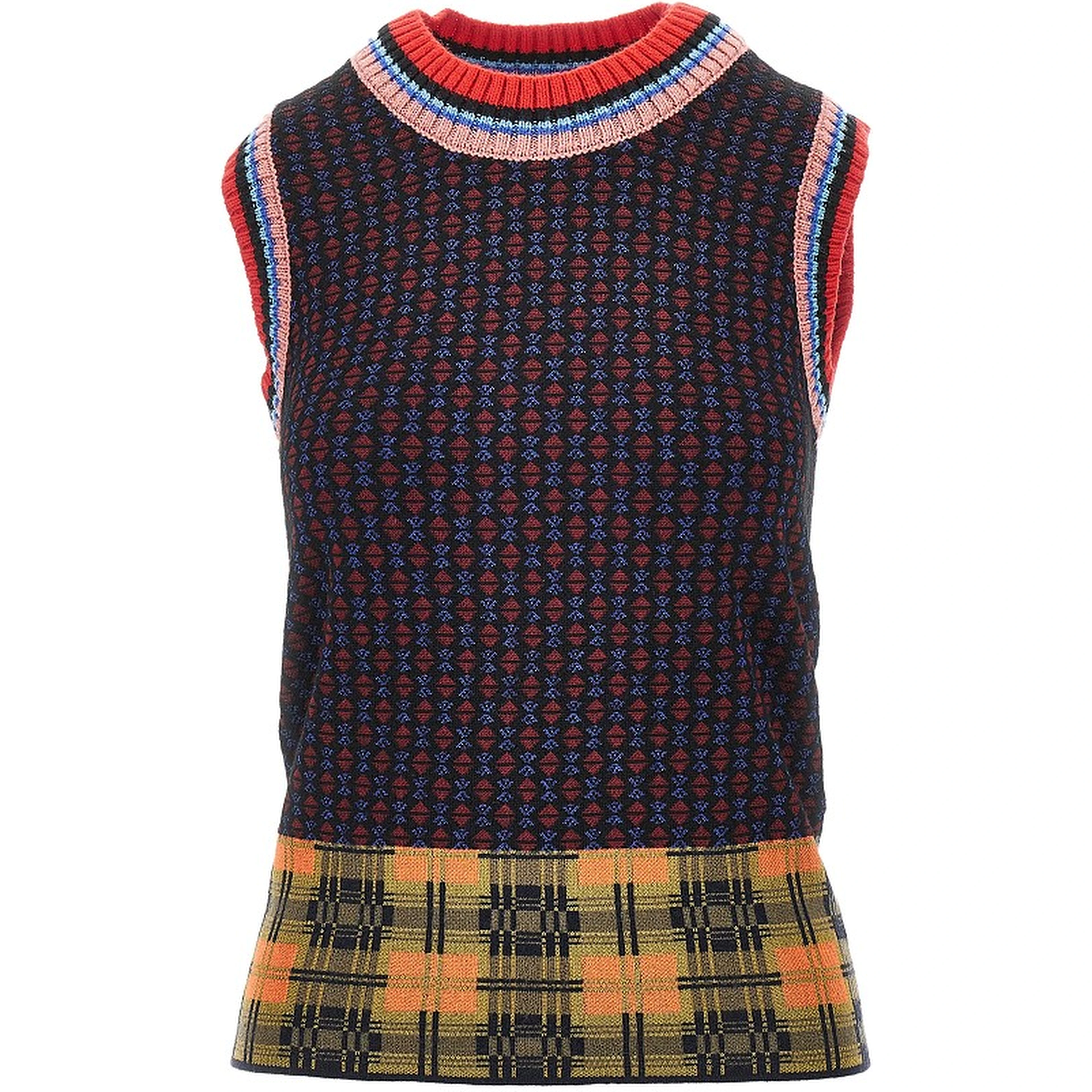 Jacquard wool-blend vest