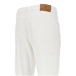 Garment-dyed comfort denim pants