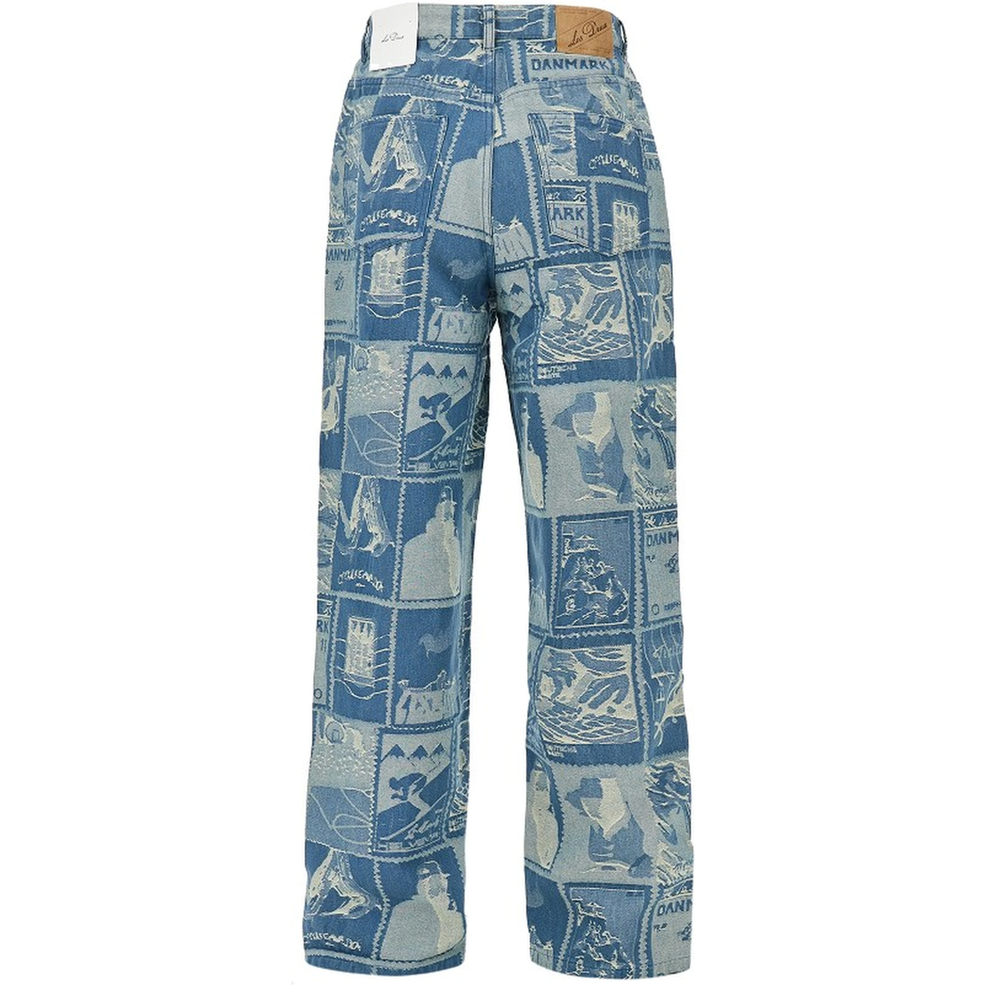 Stamp jacquard denim jeans