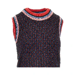 Jacquard wool-blend vest