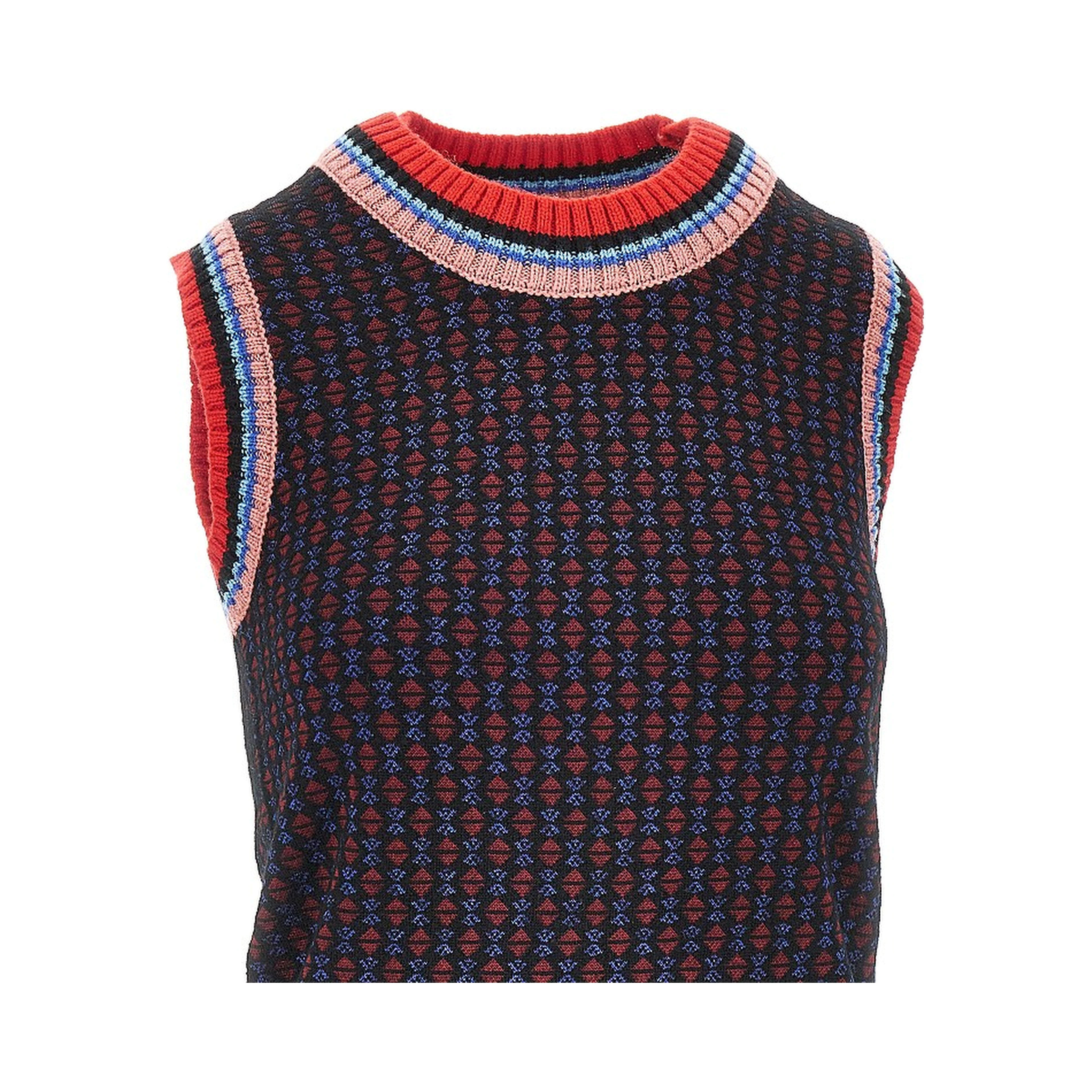 Jacquard wool-blend vest