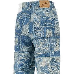 Stamp jacquard denim jeans