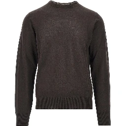Virgin wool sweater with Eagle embroidery
