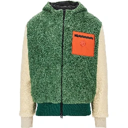 Color block sherpa blouson jacket