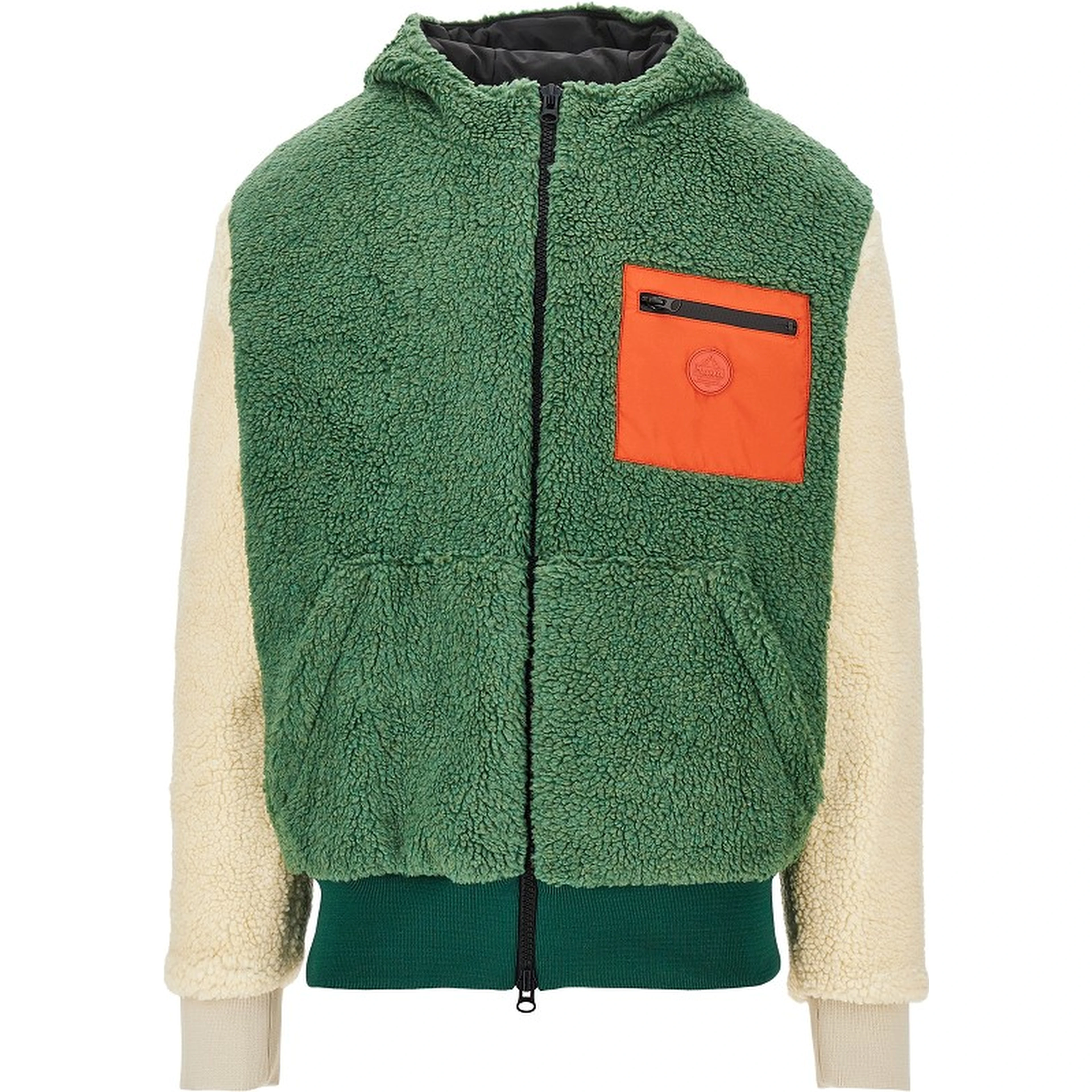 Color block sherpa blouson jacket