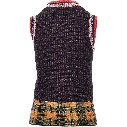 Jacquard wool-blend vest