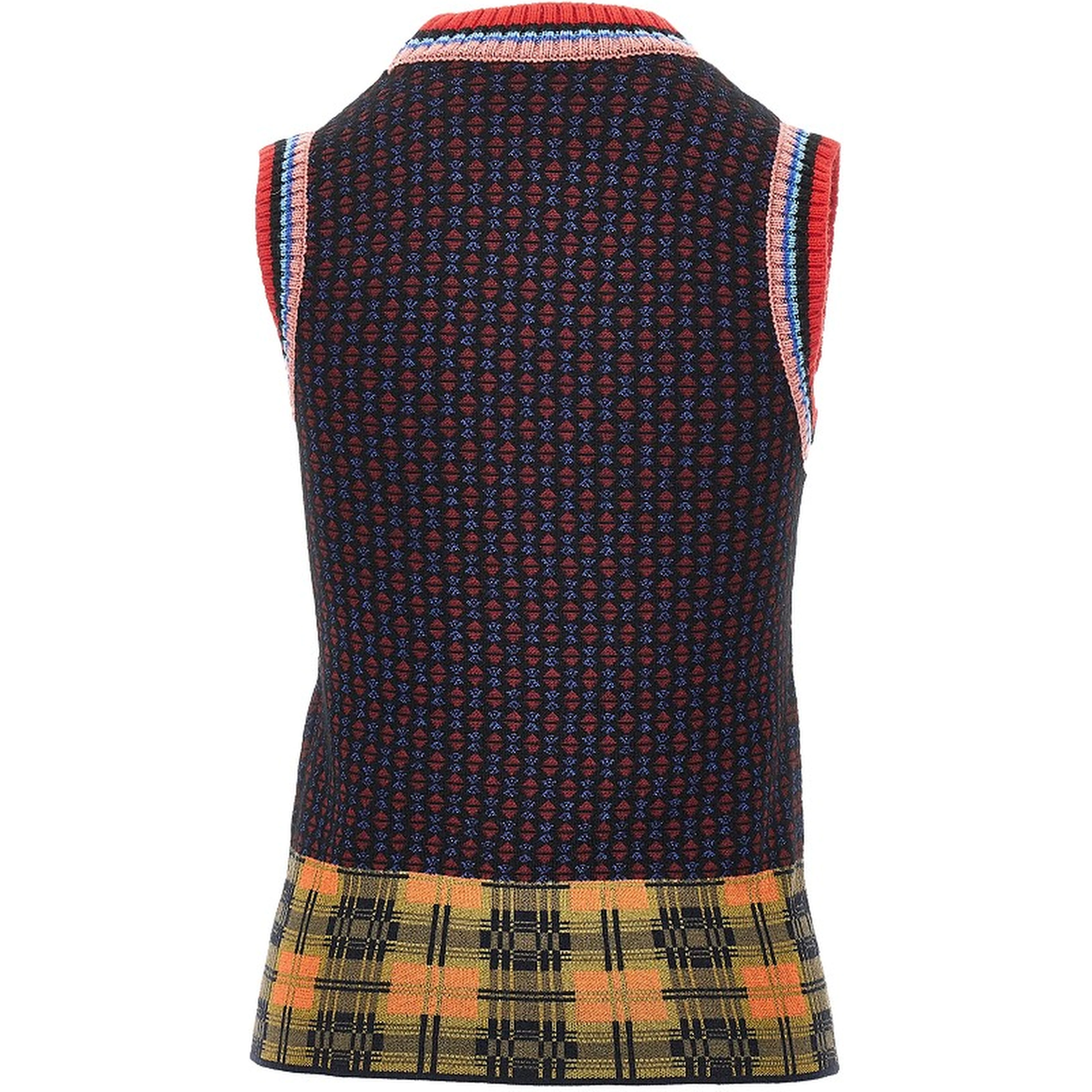 Jacquard wool-blend vest