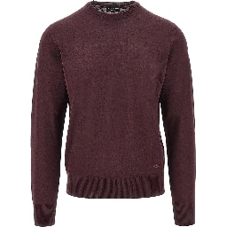 Virgin wool sweater with Eagle embroidery