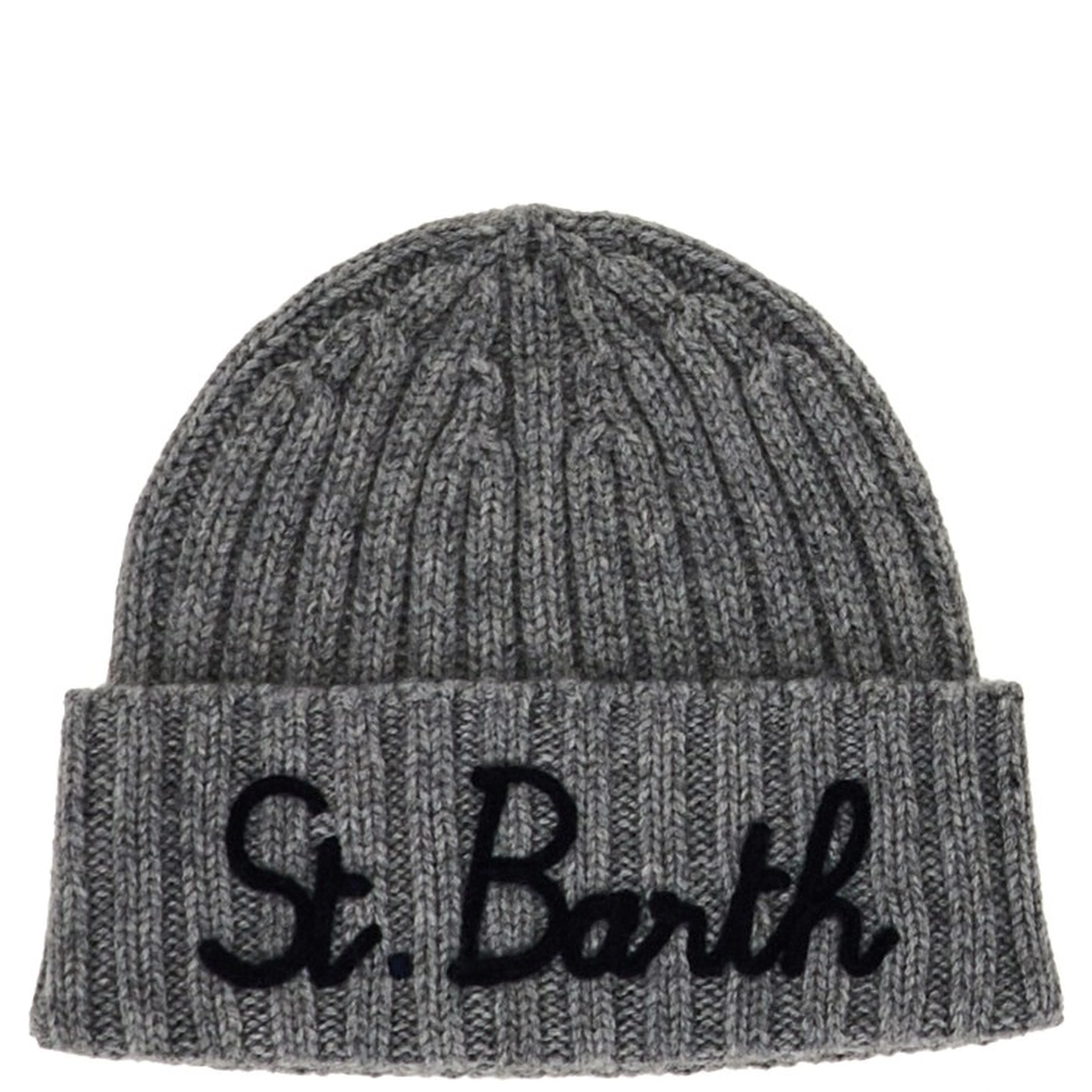 Wool-blend beanie hat with logo embroidery
