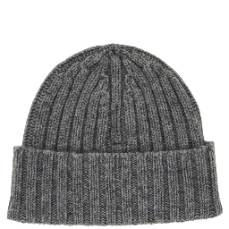 Wool-blend beanie hat with logo embroidery
