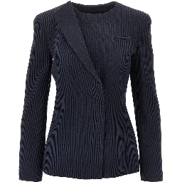 Single-breasted canneté wool jacket