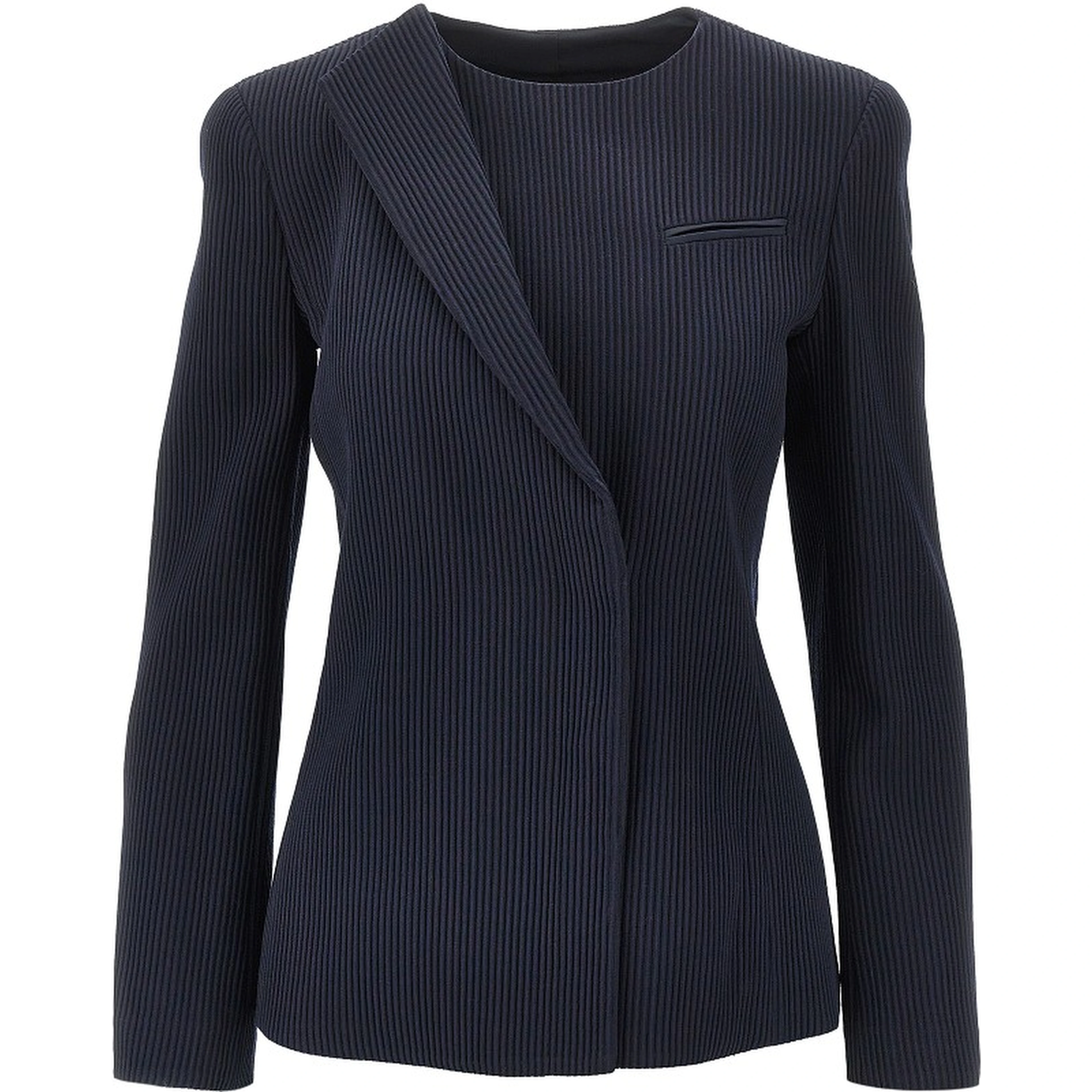 Single-breasted canneté wool jacket