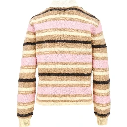 Striped cashmere polo shirt