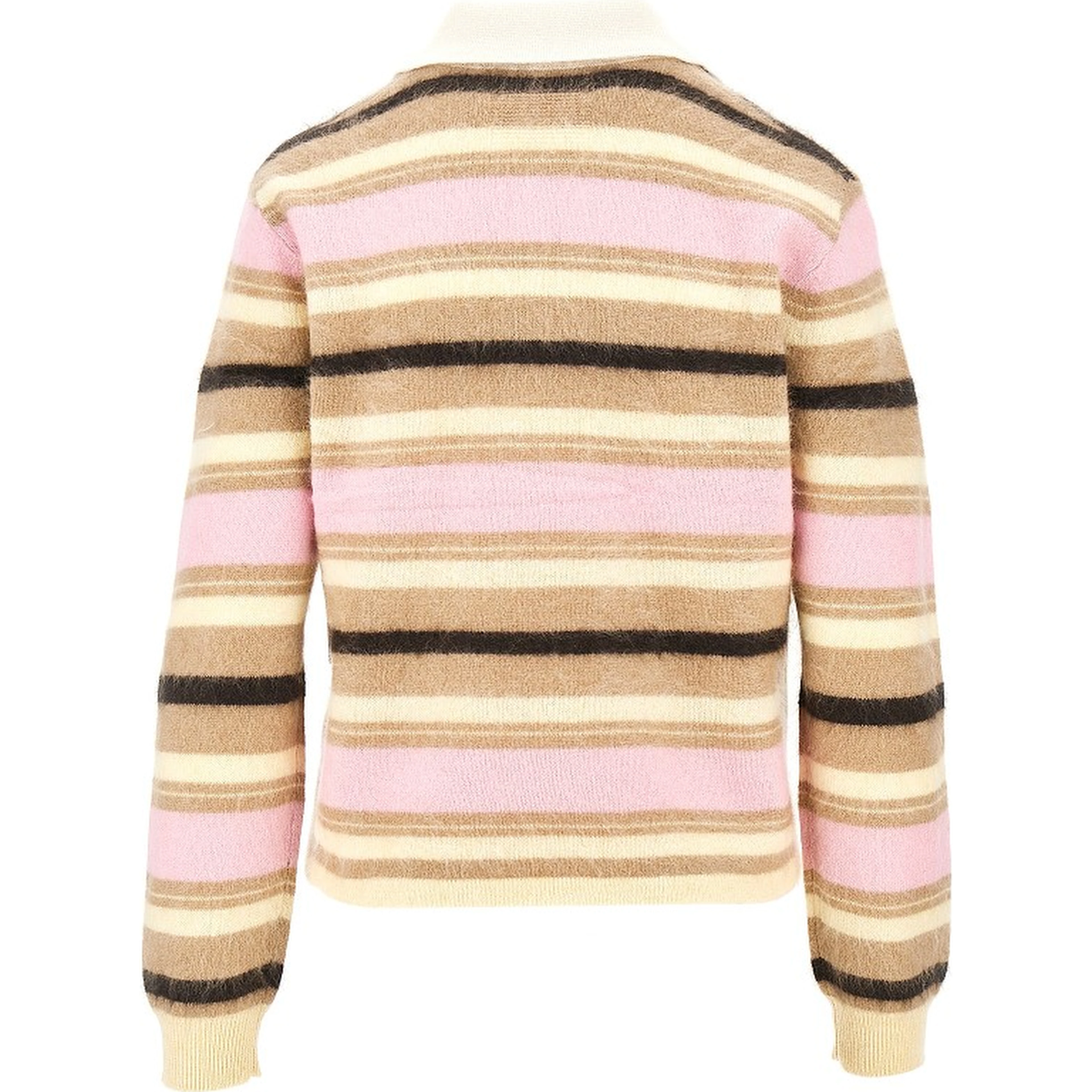 Striped cashmere polo shirt