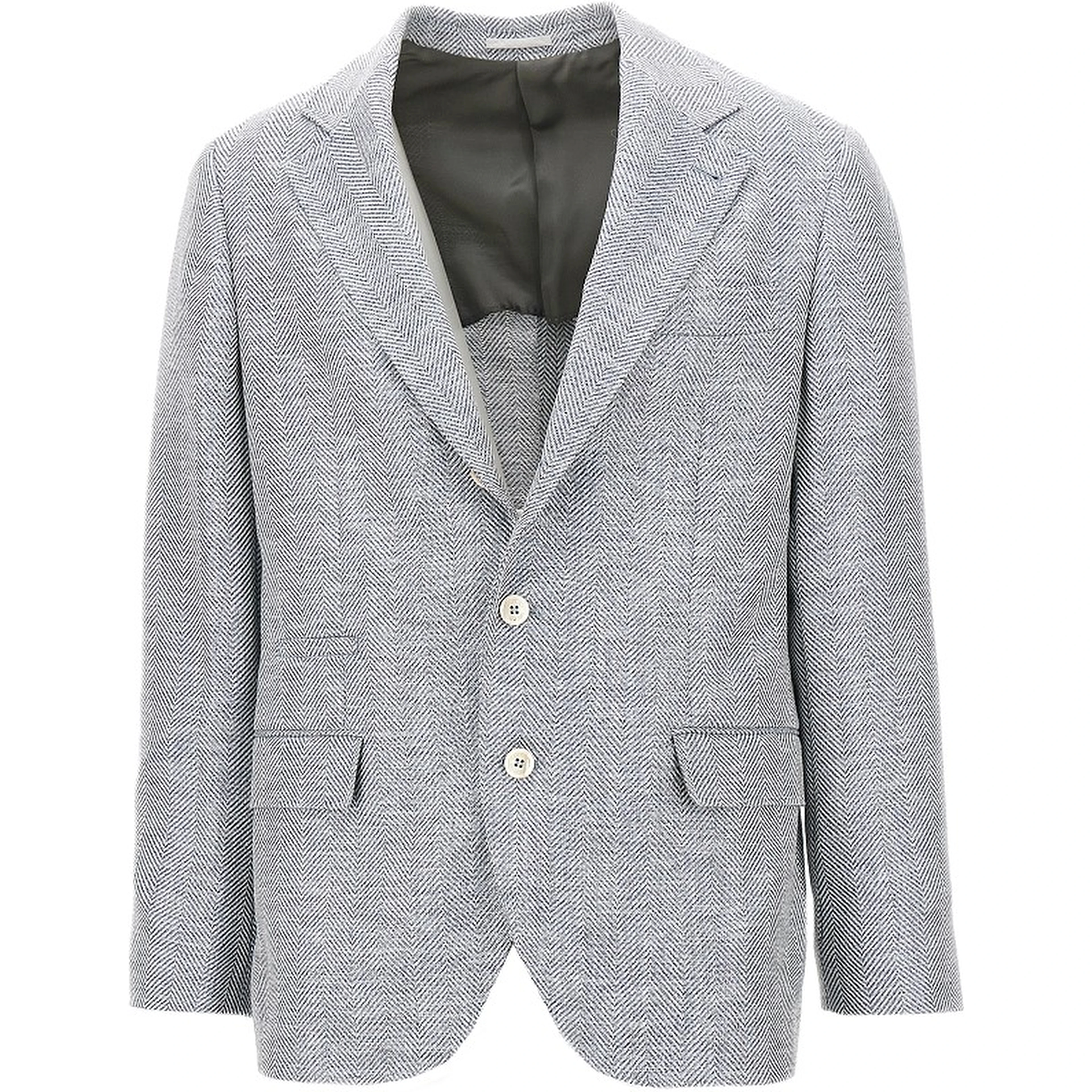 Chevron fabric single-breasted jacket