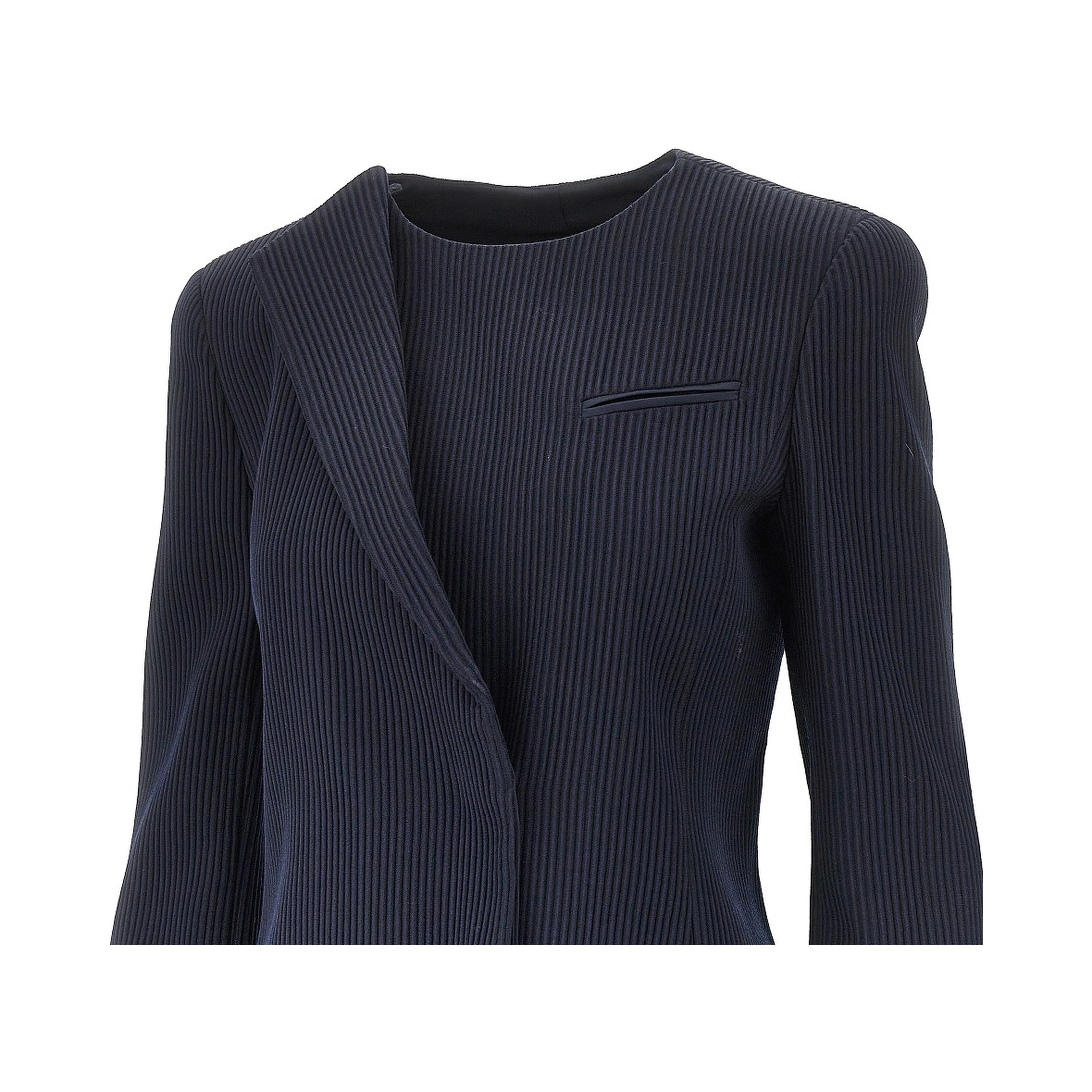 Single-breasted canneté wool jacket