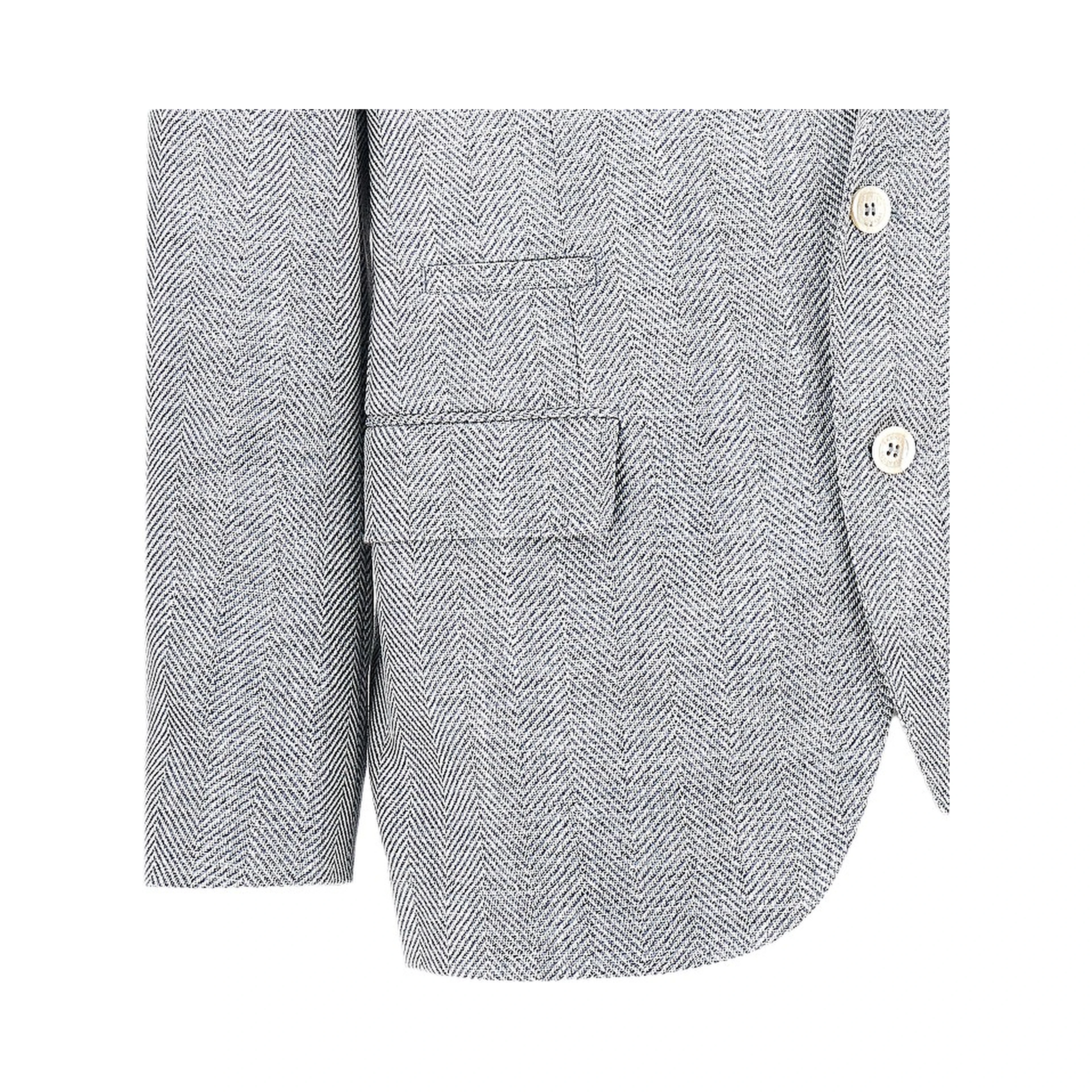 Chevron fabric single-breasted jacket