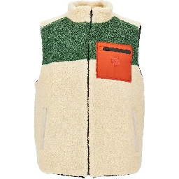 Color-block sherpa vest