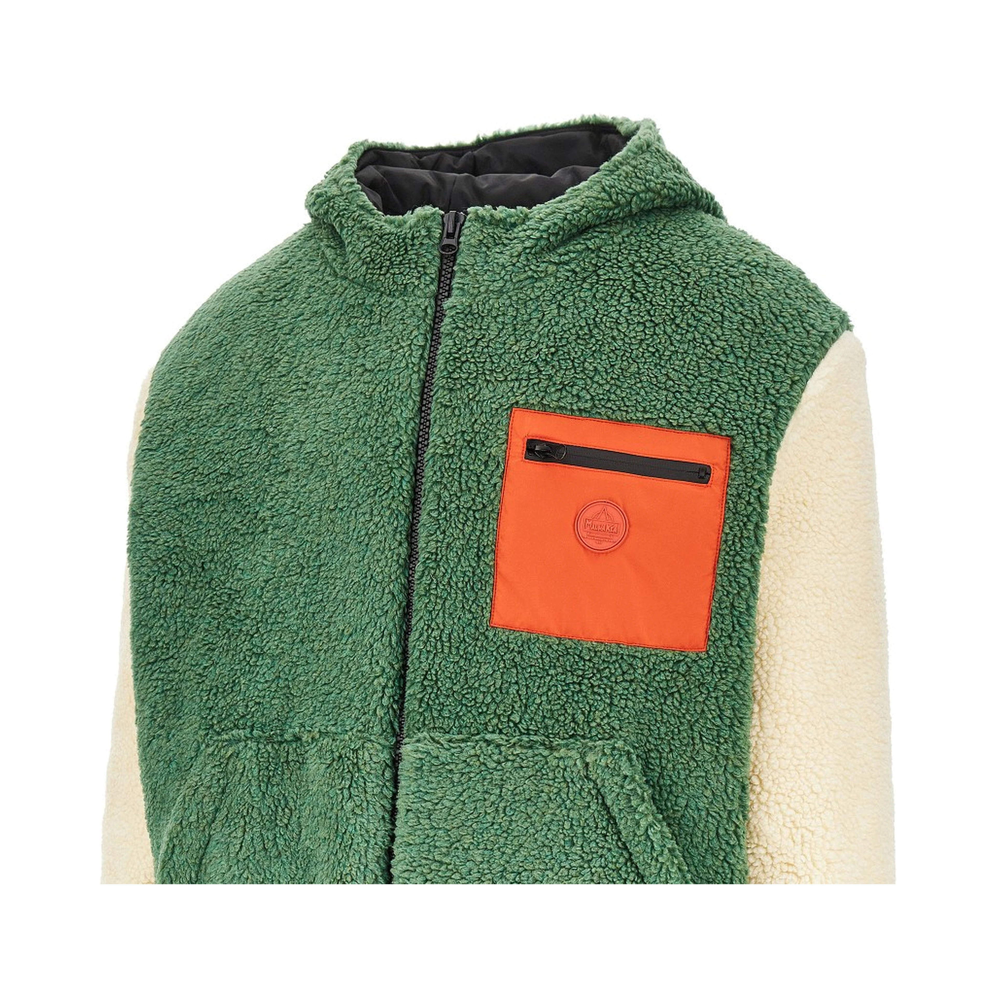 Color block sherpa blouson jacket