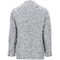 Chevron fabric single-breasted jacket