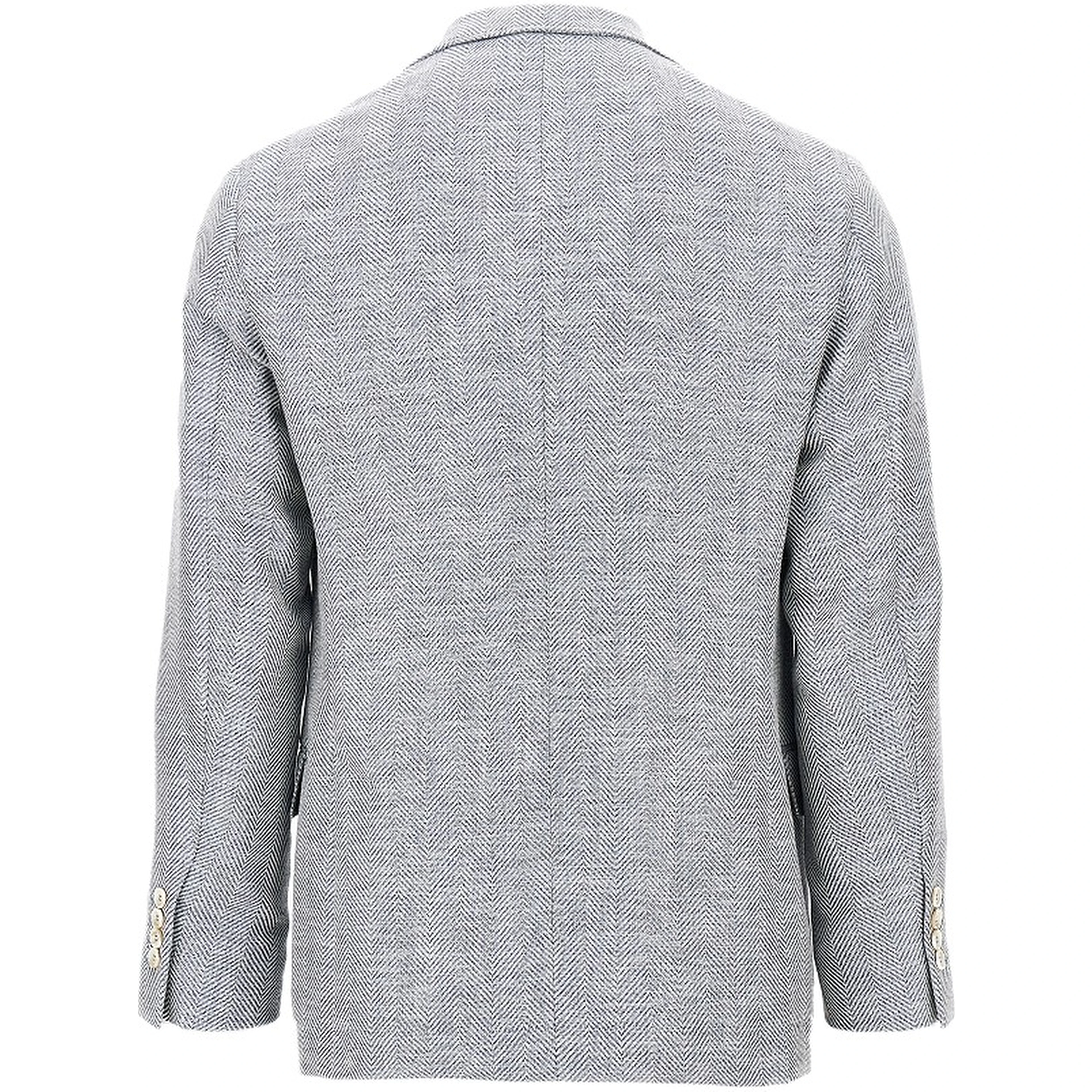 Chevron fabric single-breasted jacket