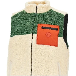 Color-block sherpa vest