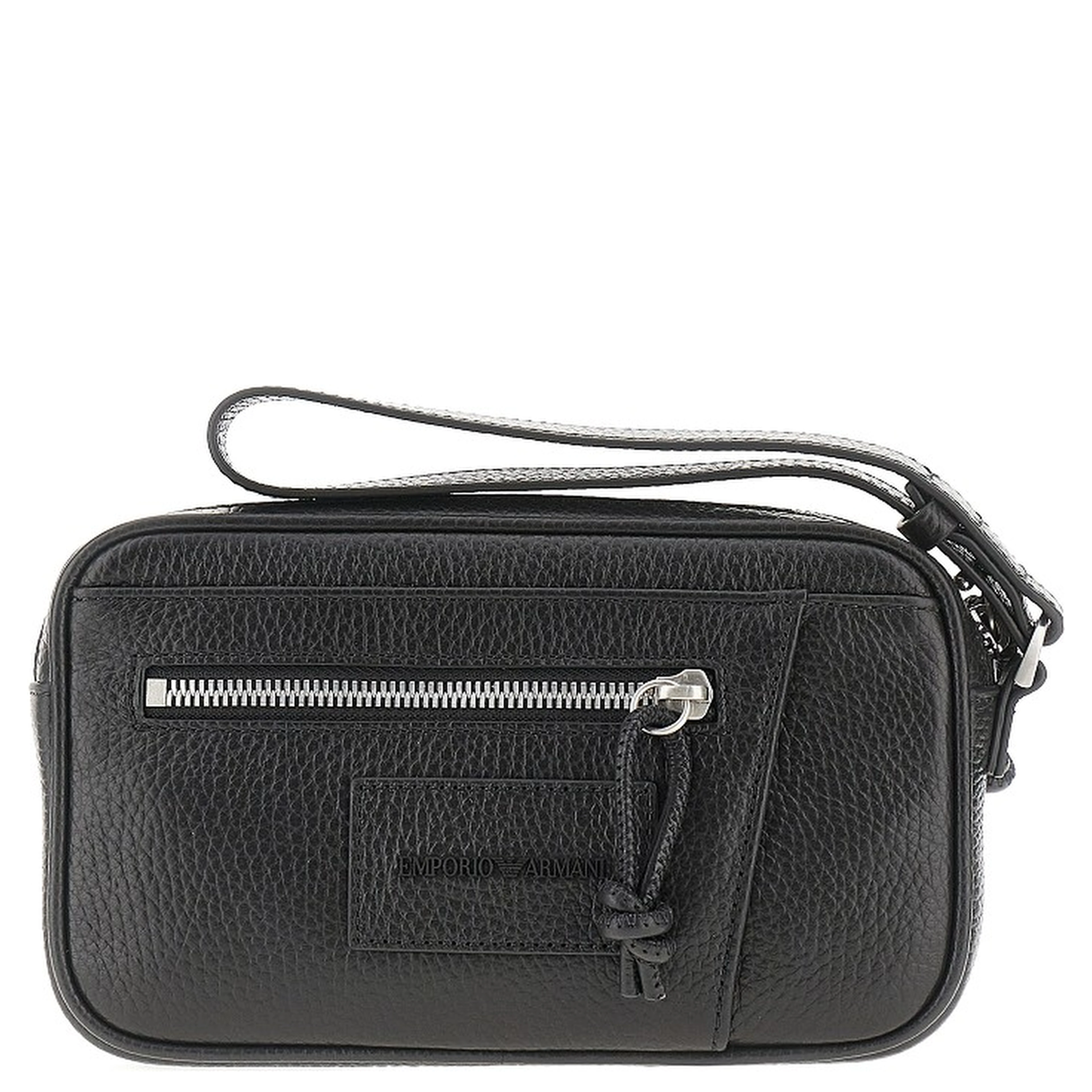 Grained leather pouch