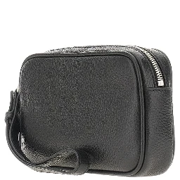 Grained leather pouch
