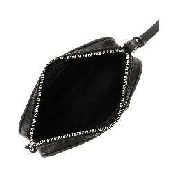 Grained leather pouch