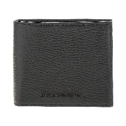 Grained leather bi-fold wallet