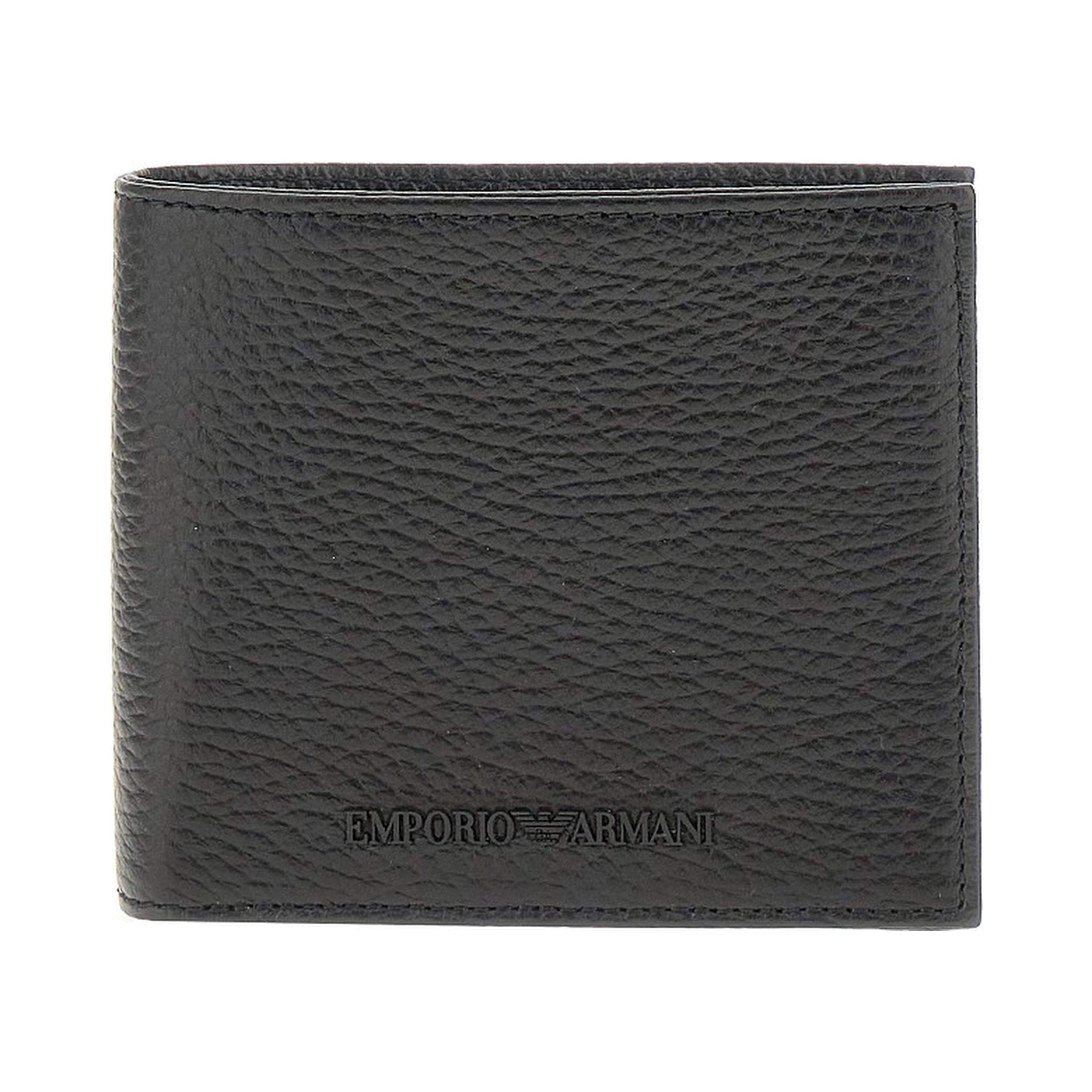 Grained leather bi-fold wallet